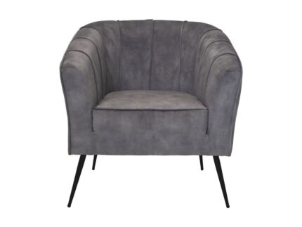 HSM Collection-Fauteuil Chester-72x71x80-Dolfijn Grijs/Zwart-Stof/Metaal