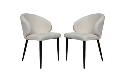 HSM Collection-Eetkamerstoel Yuna S/2-60x54x82.5-Creme/Zwart-Stof/Metaal