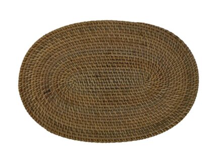 HSM Collection-Placemat Ovaal S/4-45x30x2-Naturel-Rotan