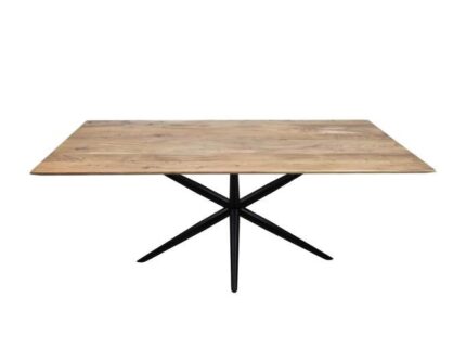 HSM Collection-Rechthoekige Eettafel Zürich-240x100x76-Naturel/Zwart-Acacia/Metaal