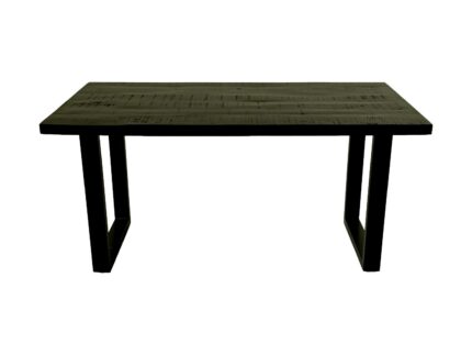 HSM Collection-Rechthoekige Eettafel Melbourne-160x90x77-Zwart-Mango/Metaal