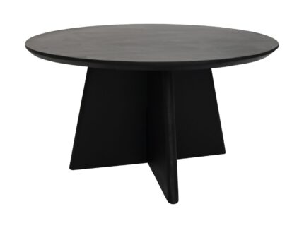 HSM Collection-Ronde Salontafel Kruispoot-80x80x45-Zwart-Mango