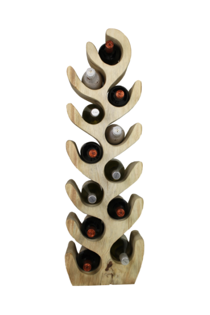 HSM Collection-Staand Wijnrek Vins 12 Flessen-29x20x95-Naturel-Munggur