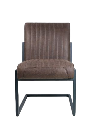 HSM Collection-Eetkamerstoel Texas-55x50x85-Espresso/Grijs-Leder/Metaal