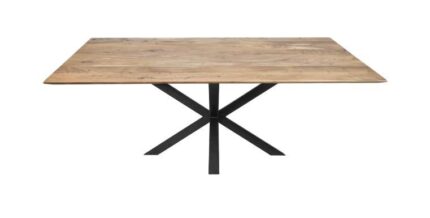 HSM Collection-Rechthoekige Eettafel Zürich-220x100x76-Naturel/Zwart-Acacia/Metaal