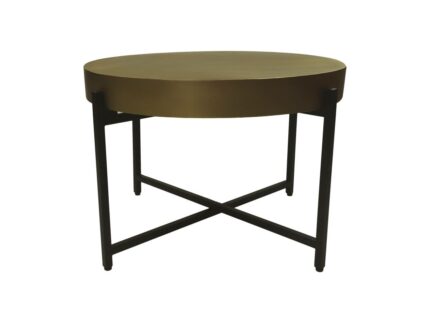 HSM Collection-Ronde Salontafel -ø70x50-Goud/Zwart-Metaal