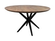HSM Collection-Ronde Eettafel Zürich-140x140x76-Naturel/Zwart-Acacia/Metaal