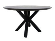 HSM Collection-Ronde Eettafel Zürich-80x80x76-Zwart-Acacia/Metaal