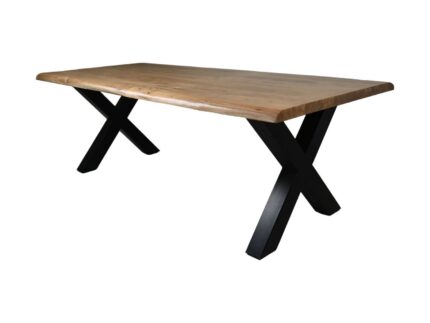 HSM Collection-Rechthoekige Eettafel Soho Luxe1-240x100x76-Naturel/Zwart-Acacia/Metaal