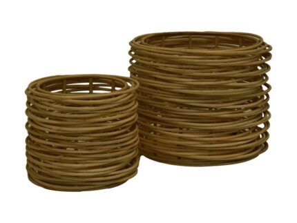 HSM Collection-Mandenset S/2- ø36X30/ ø50X40-Naturel-Rotan