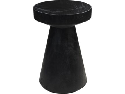 HSM Collection-Ronde Kruk-30x30x43-Zwart-Munggur