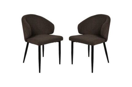 HSM Collection-Eetkamerstoel Yuna S/2-60x54x82.5-Espresso/Zwart-Stof/Metaal