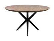 HSM Collection-Ronde Eettafel Zurich-80x80x76-Naturel/Zwart-Acacia/Metaal