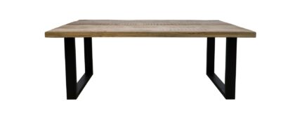 HSM Collection-Rechthoekige Eettafel Melbourne-240x100x77-Naturel/Zwart-Mango/Metaal