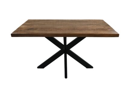 HSM Collection-Rechthoekige Eettafel Melbourne-140x80x78-Naturel/Zwart-Mango/Metaal