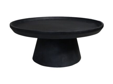HSM Collection-Ronde Salontafel Drum-75x75x32-Zwart-Mango