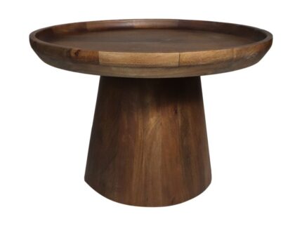 HSM Collection-Ronde Bijzettafel Drum-60x60x40-Bruin-Mango