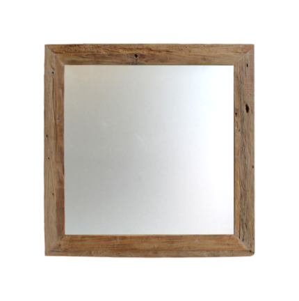 HSM Collection-Vierkante Spiegel Rustiek-100x3x100-Naturel-Teak