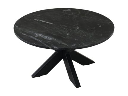 HSM Collection-Ronde Salontafel Marmer-80x80x44-Zwart-Marmer/Metaal
