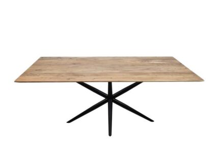 HSM Collection-Rechthoekige Eettafel Zurich-240x100x76-Naturel/Zwart-Acacia/Metaal