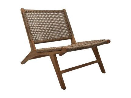 HSM Collection-Tuin Loungestoel Rio KD-66x80x65-Naturel/Naturel-Teak/Bananenblad