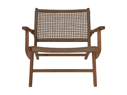 HSM Collection-Tuinstoel Rio Met Armleuning KD-80x80x67-Naturel/Naturel-Teak/Bananenblad