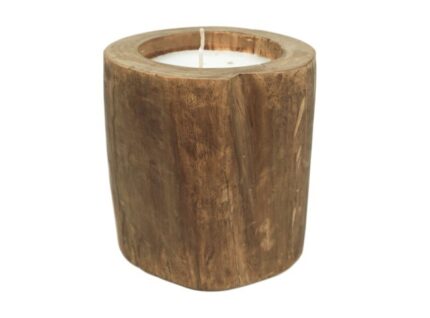 HSM Collection-Kaars Boomstam Groot-ø20x20-Naturel-Teak