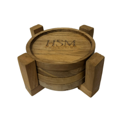 HSM Collection-Onderzetters S/4 HSM Collection-12x12x5-Naturel-Teak