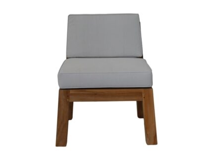 HSM Collection-Tuinstoel Aruba Met Kussen-68x67x75-Naturel/Wit-Teak/Stof