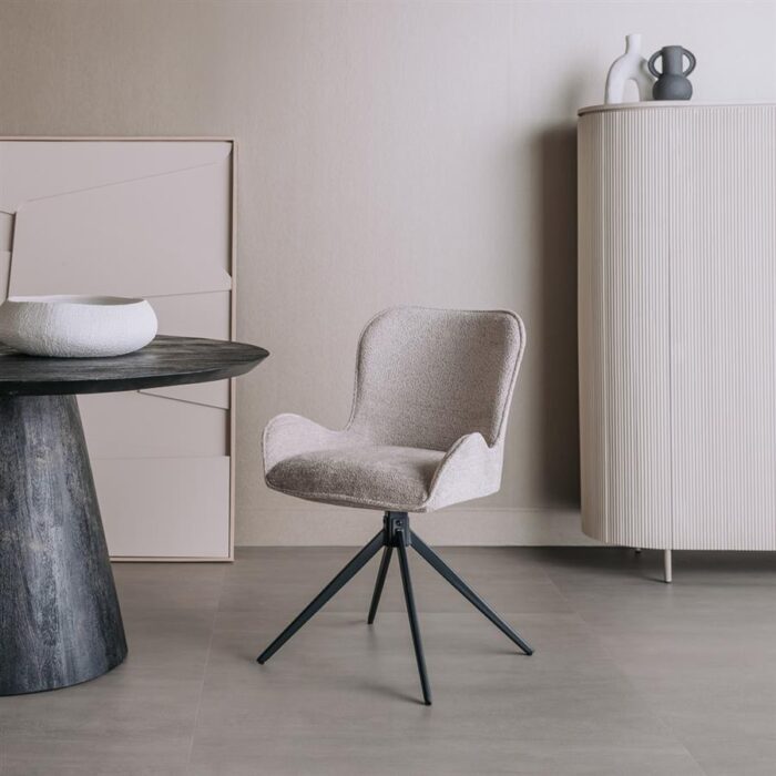 Sora Stoel - fabric Mona 110 Sand (draaibaar) - Afbeelding 2