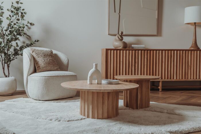 Crotone Salontafel set rond 90ø / 60ø cm - Afbeelding 5