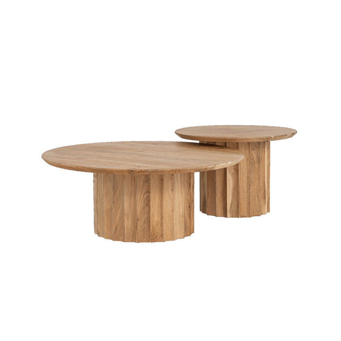 Crotone Salontafel set rond 90ø / 60ø cm - Afbeelding 1