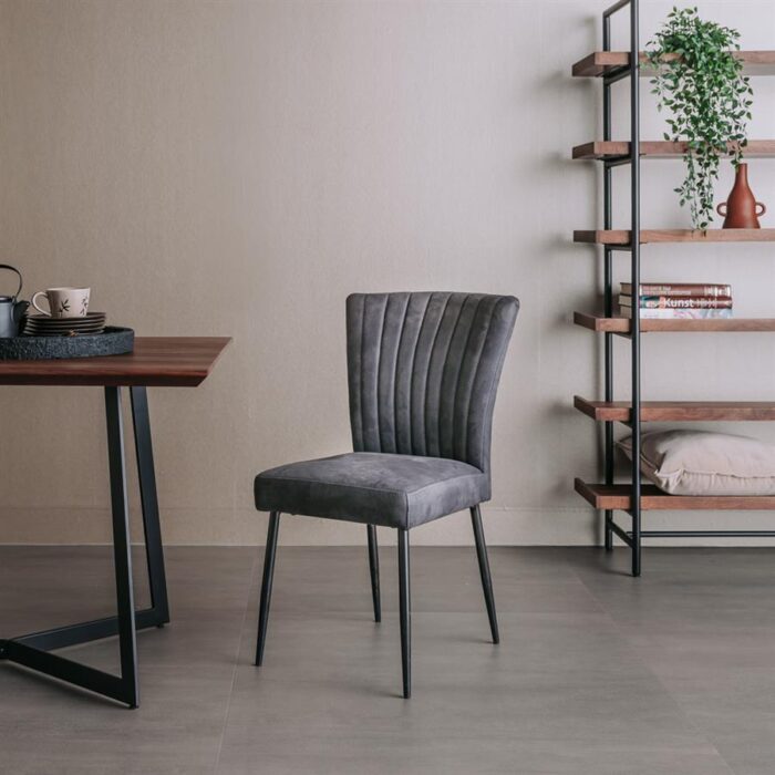 Toledo Stoel - fabric Savannah anthracite - Afbeelding 2