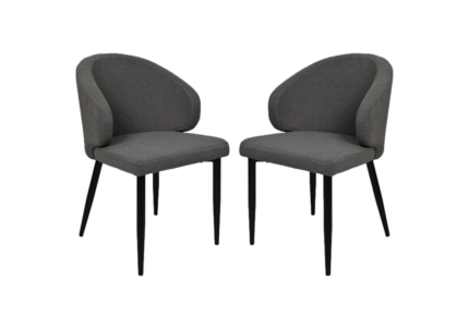 HSM Collection-Eetkamerstoel Yuna S/2-60x54x82.5-Grijs/Zwart-Stof/Metaal