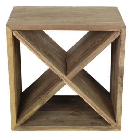 HSM Collection-Wijnrek 12 Flessen Gekruisd-45x30x45-Naturel-Teak