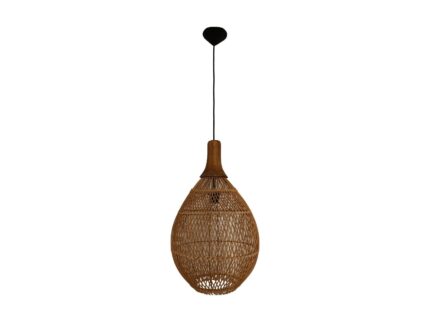 HSM Collection-Hanglamp-34x34x58-Naturel-Rotan/Teak