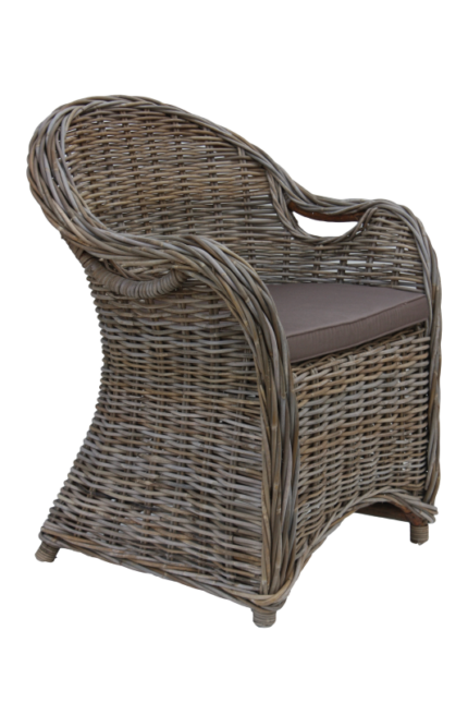 HSM Collection-Tuinstoel Met Arm Parma-65x65x87-Grijs/Mokka-Koboo