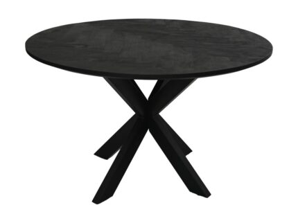HSM Collection-Ronde Eettafel Mozaiek-140x140x77-Zwart-Mango/Metaal