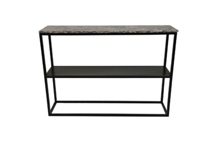 HSM Collection-Wandtafel Marseille-120x32x85-Bruin/Zwart-Marmer/Metaal