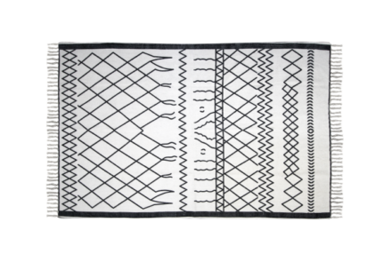 HSM Collection-Vloerkleed -230x160x0,35-Zwart/Wit-Katoen