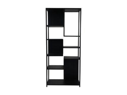 HSM Collection-Open Vakkenkast Levels-78x35x178-Zwart-Mango/Metaal