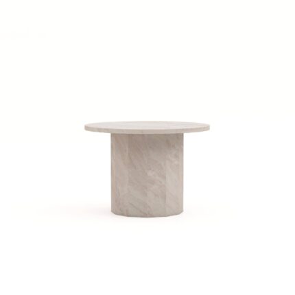 HSM Collection-Ronde Salontafel Sofia-ø60x42-Wit-Travertine
