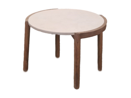 HSM Collection-Salontafel Coffees-80x80x35-Naturel/Creme-Teak/Cement